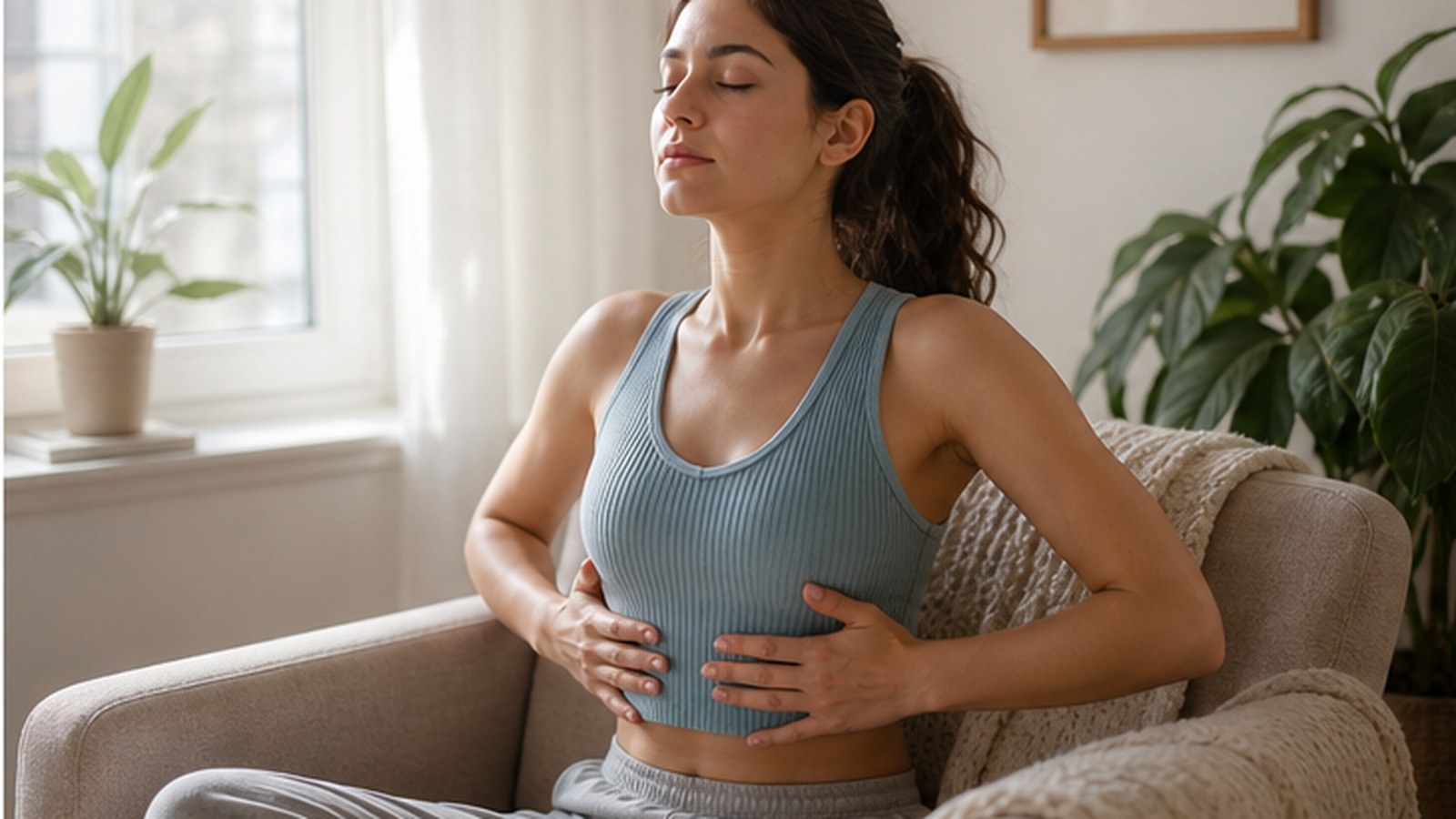 Four-step box breathing technique for a calm breathing break