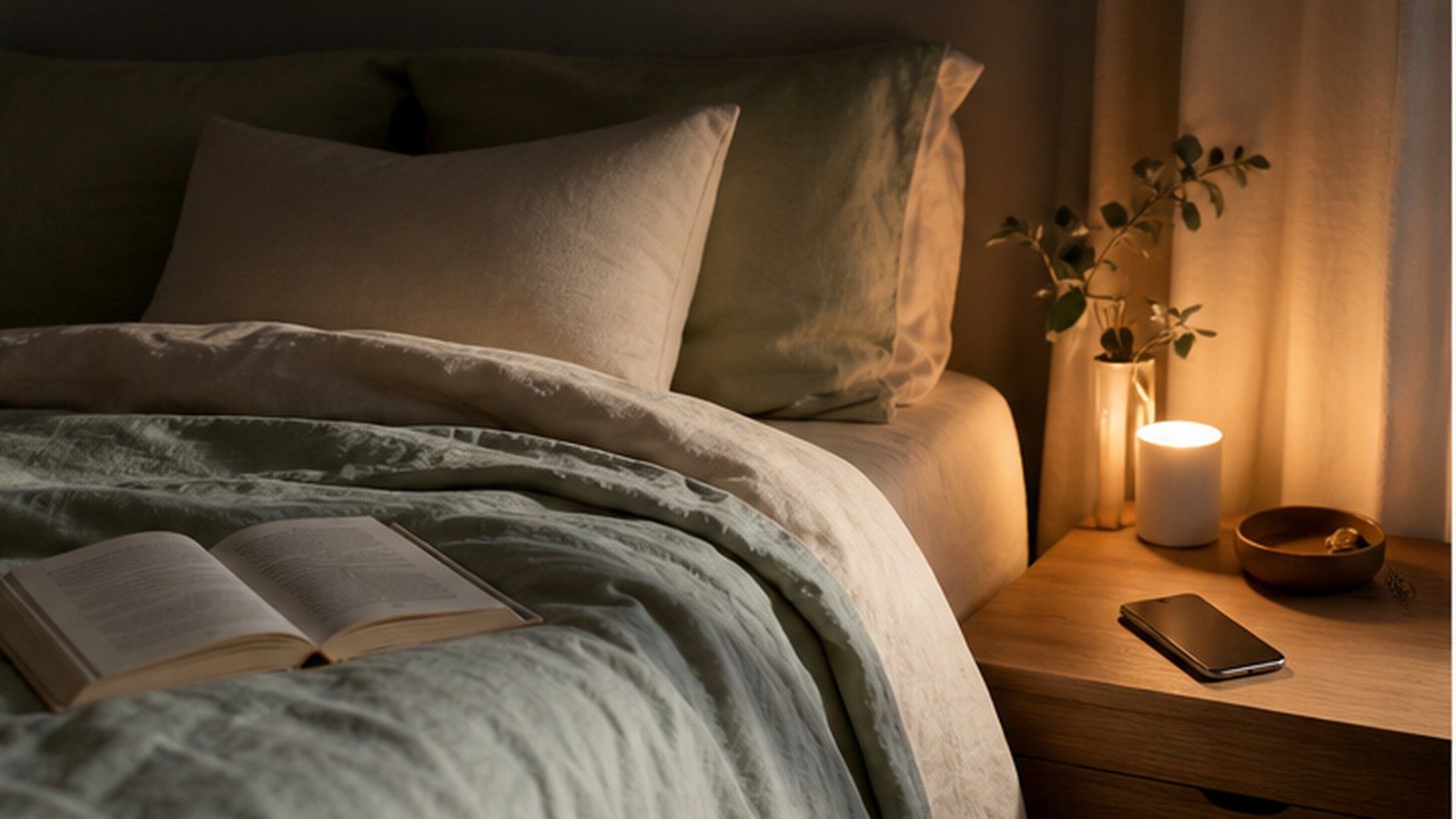 evening routine for better sleep editorial image